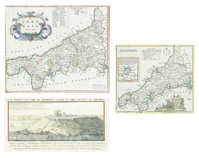 Lot 205 - (Cornwall) Two maps and an engraving.