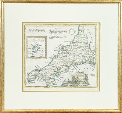 Lot 205 - (Cornwall) Two maps and an engraving.