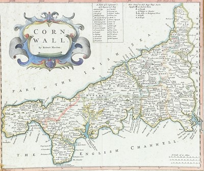 Lot 205 - (Cornwall) Two maps and an engraving.