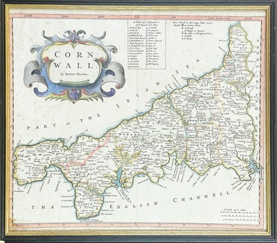 Lot 205 - (Cornwall) Two maps and an engraving.