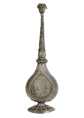 Lot 46 - An Indian silver rosewater sprinkler, late 19th century.