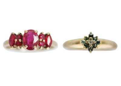 Lot 165 - Two 9ct gem set rings.