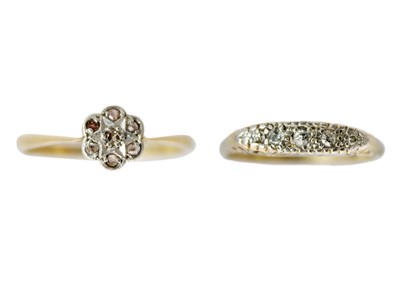 Lot 167 - Two 18ct diamond set rings.