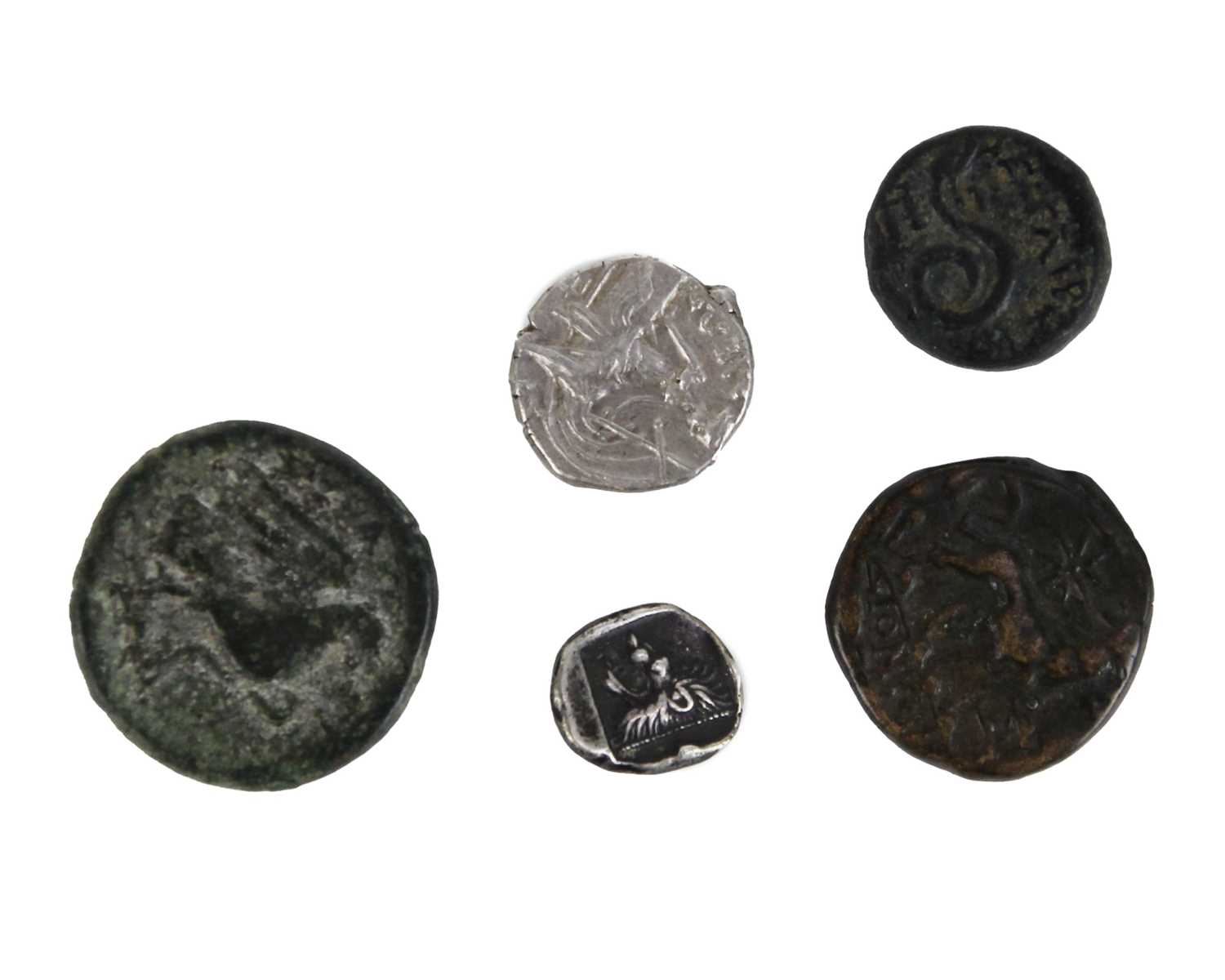 Lot 182 - Greek and other silver and bronze coins (x5)