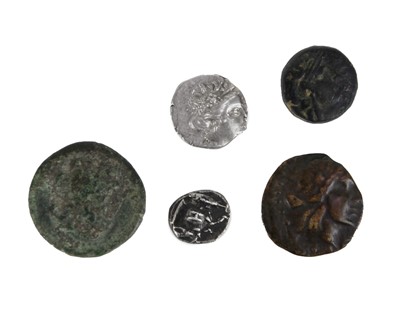 Lot 182 - Greek and other silver and bronze coins (x5)
