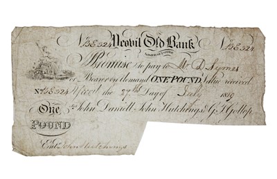 Lot 183O - Yeovil Old Bank one pound note 1819