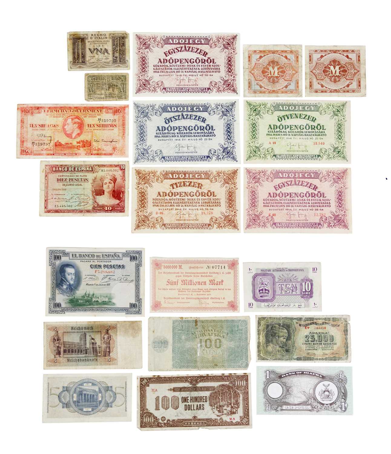 Lot 183 - Foreign Banknotes (x20)