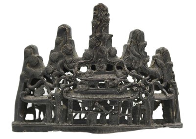 Lot 79 - A Chinese bronze scholars brush stand, late Ming Dynasty, 17th century.