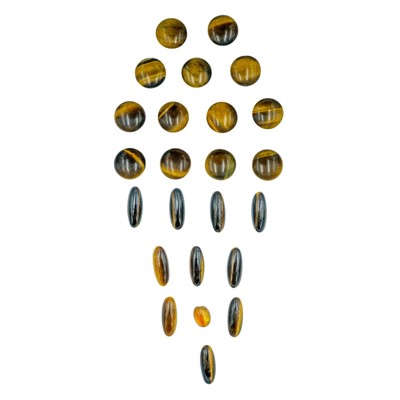 Lot 355 - A collection of loose Tiger Eye cabochon gemstones.