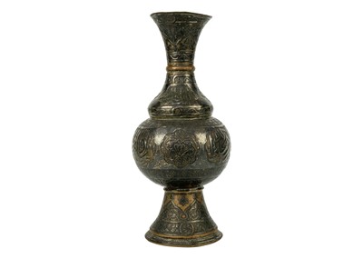 Lot 51 - A Cairoware brass vase, Egypt, 19th century.