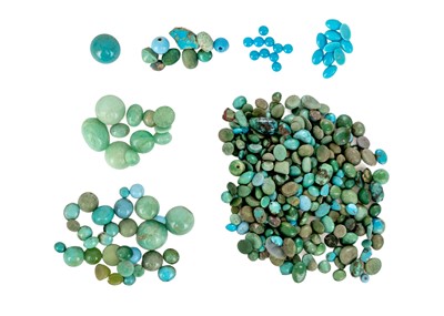 Lot 327 - A collection of loose turquoise gemstones