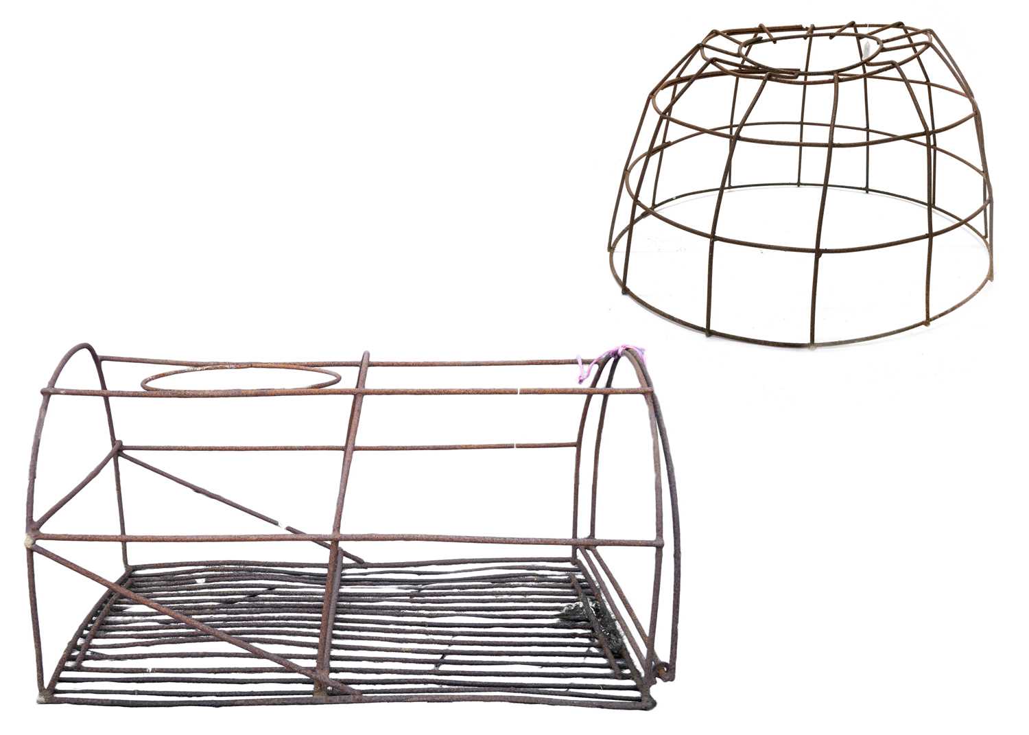 Lot 519 - Two wrought iron lobster pot frames.