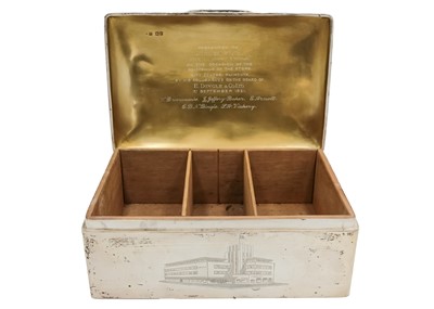 Lot 17 - Of Plymouth interest - an Edwardian silver presentation cigar box by Sampson Mordan & Co.