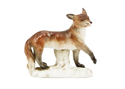 Lot 430 - A Meissen porcelain figure of a fox.