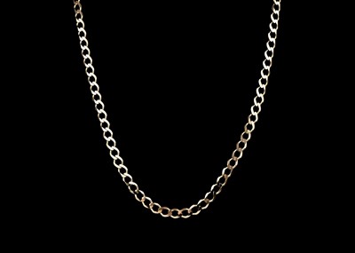 Lot 199 - A 9ct curb-link necklace.