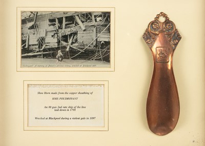 Lot 187 - A Souvenir copper shoe horn from HMS Foudroyant.