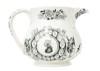 Lot 429 - A dated Wesleyan interest pearlware jug, printed in black.