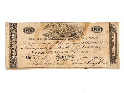 Lot 336 - American interest, a 1.75 Dollar promissory note.