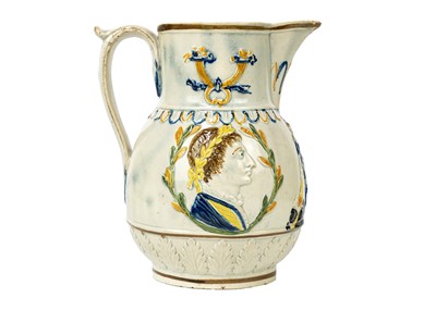 Lot 433 - A fine and rare pearlware jug.