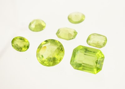 Lot 338 - A selection of loose Peridot cut stones.