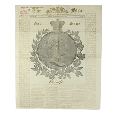 Lot 950 - The Sun 1838 Queen Victoria Coronation number (x2) and 1707 Poor Robin Almanack