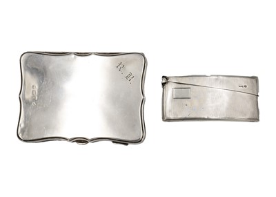 Lot 137 - A hallmarked silver aide memoir and a silver card case.