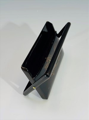 Lot 736 - A Chinese black lacquered cigarette case, 8 x...