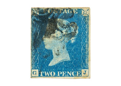 Lot 385 - GB Four margin 1840 used 2d Blue