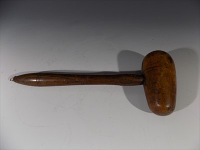 Lot 65 - A Victorian fruitwood plumber's mallet. Length...