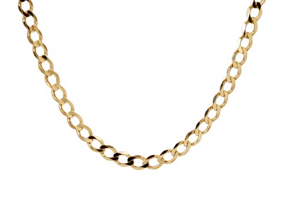 Lot 228 - A 9ct curb-link necklace.