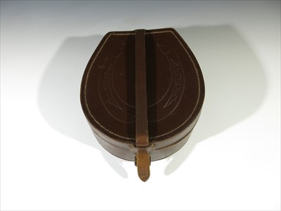 Lot 3012 - An early 20th century tan leather collar box,...