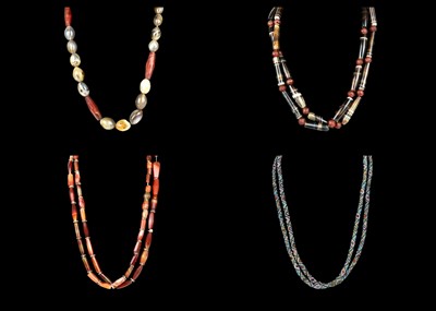 Lot 314 - A collection of 3 agate stone necklaces.