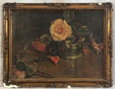 Lot 19 - Edith JAGGER (1881-1977) October Rose Oil on...
