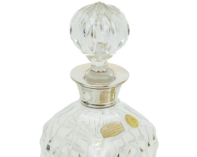 Lot 397 - A Bavarian lead crystal decanter and stopper with silver collar.