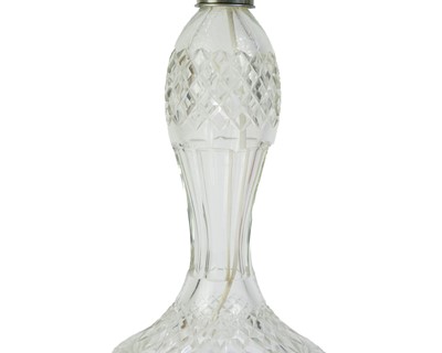 Lot 96 - A cut glass table lamp and shade