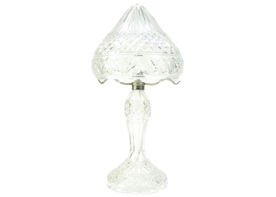 Lot 96 - A cut glass table lamp and shade