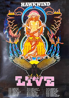 Lot 120 - Hawkwind promotional tour poster, 1986.