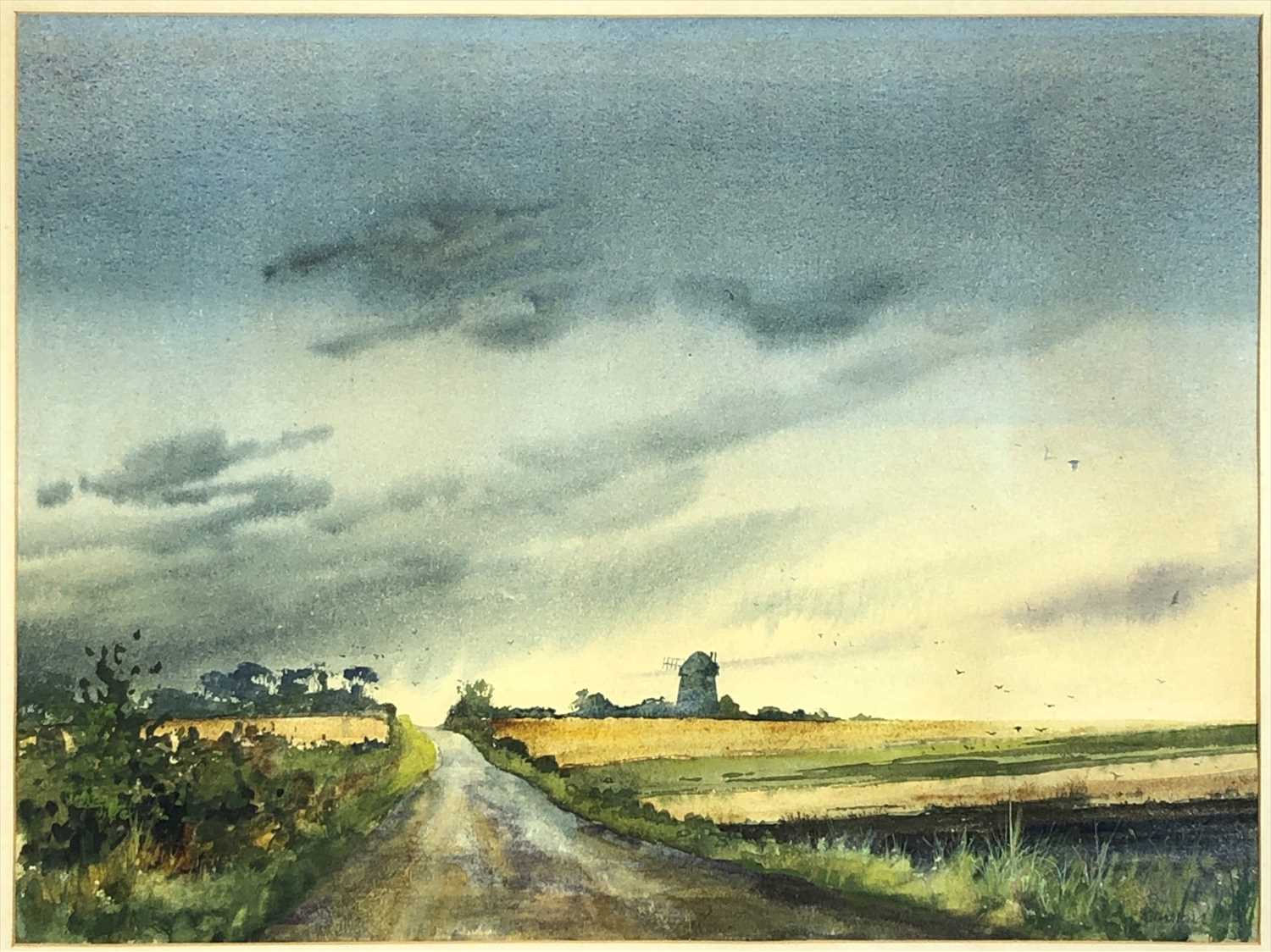 Lot 1291 - Peter RICHMOND Country Road with Windmill...