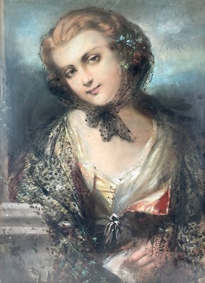 Lot 35 - A 19th Century portrait overpainted using pastel