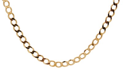 Lot 173 - A 9ct curb-link necklace.