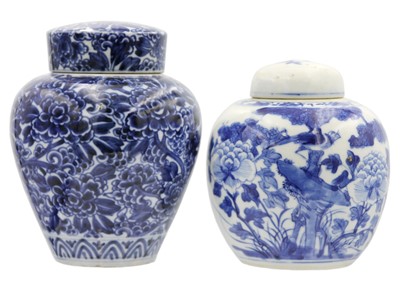 Lot 353 - A Chinese blue and white porcelain ginger jar, 19th century.