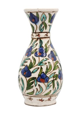 Lot 56 - A Turkish Isnik pottery baluster vase, 19th century.