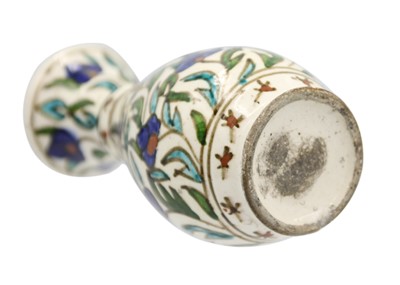 Lot 56 - A Turkish Isnik pottery baluster vase, 19th century.
