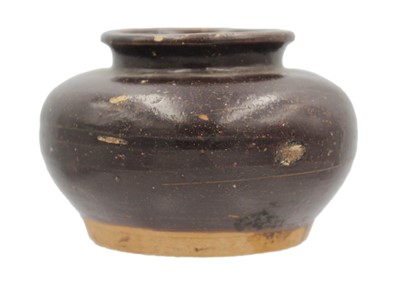 Lot 364 - A Chinese brown glazed flask, character marks