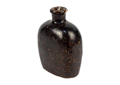 Lot 364 - A Chinese brown glazed flask, character marks