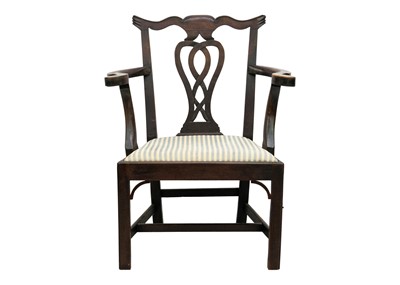 Lot 575 - A George III mahogany armchair.