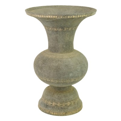 Lot 59 - An Indian Bidriware zinc Gu-shaped vase, 19th century.