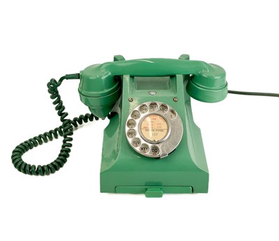 Lot 294 - A GPO  332L green telephone.with drawer.