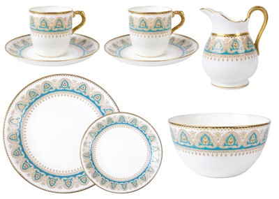 Lot 470 - An Aesthetic movement English porcelain part coffee service