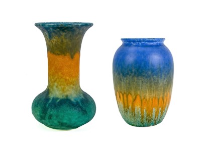 Lot 424 - A Ruskin Pottery ovoid crystalline vase.